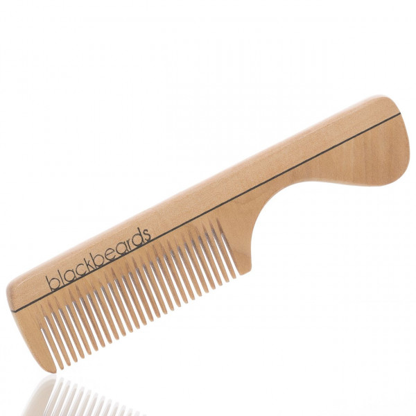 blackbeards Bartkamm aus Ahornholz mit Griff, mit feiner Zahnung ❤️ Bartkämme jetzt kaufen bei blackbeards, deinem Onlineshop für Bartpflege 1