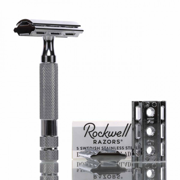 Rockwell Razors Rasierhobel 6C White Chrome, geschlossener Kamm, Double Edge ❤️ Rasierhobel jetzt kaufen bei blackbeards, deinem Onlineshop für Rasur 1